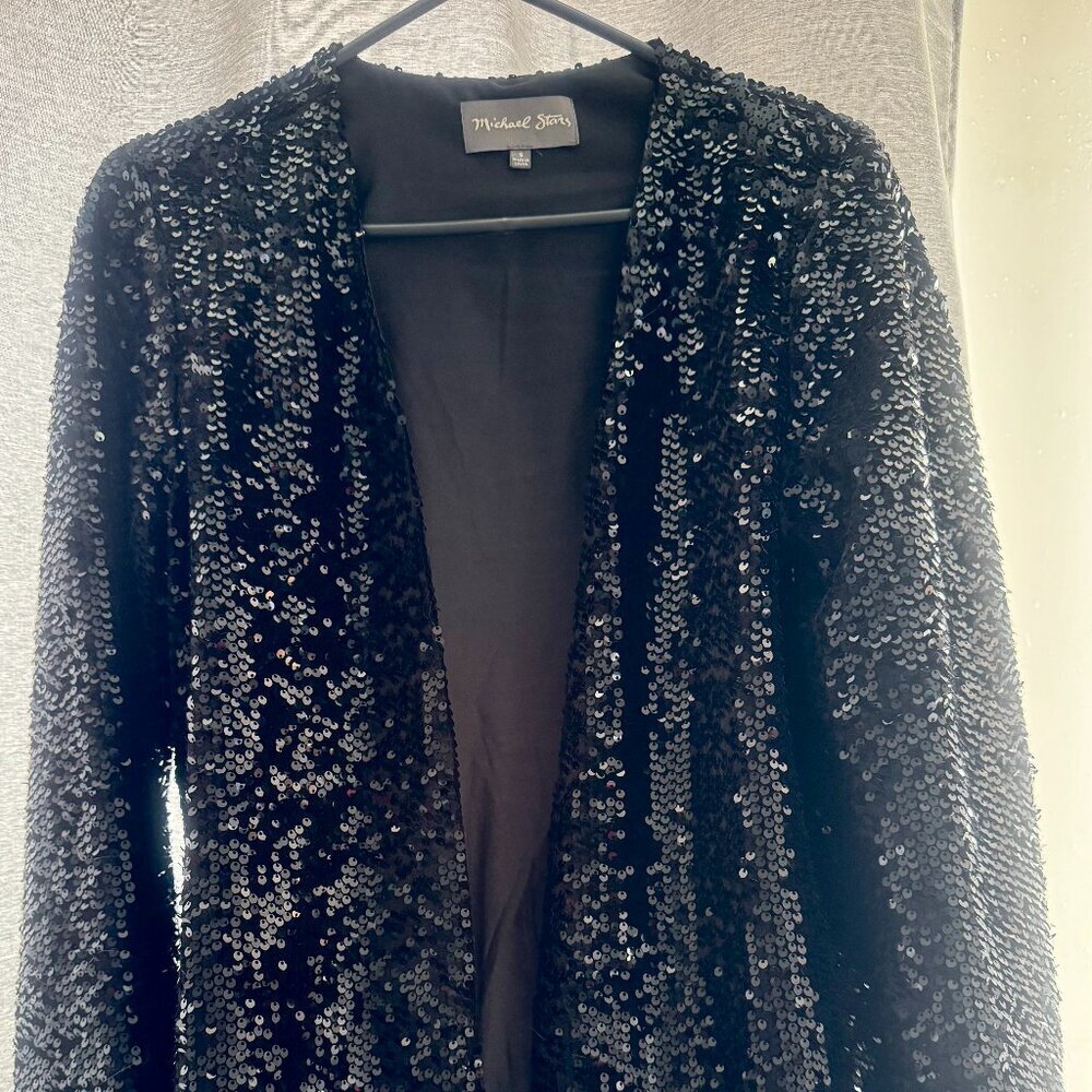Michael Stars Black Sequin Jacket never worn size‎ Small